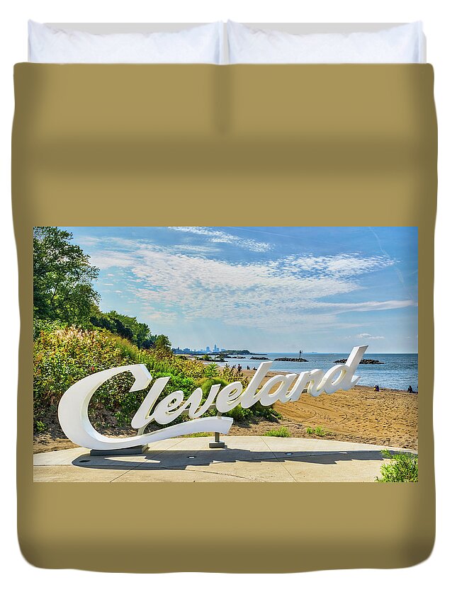 Cleveland Duvet Cover featuring the photograph Signs signs by Stewart Helberg