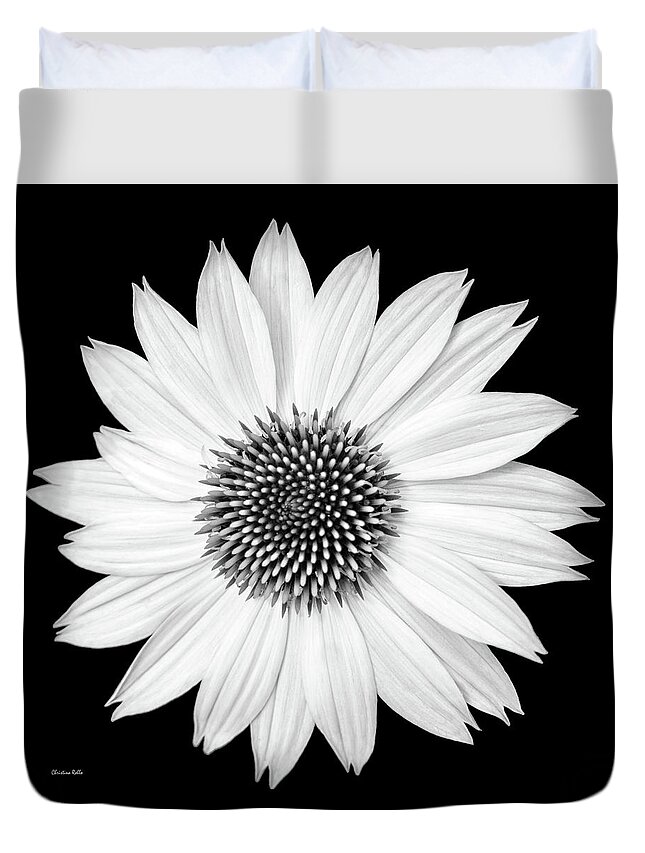 Single Flower Black And White Duvet Cover For Sale By Christina Rollo