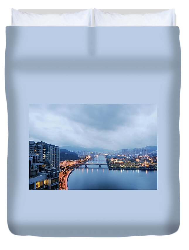 Outdoors Duvet Cover featuring the photograph Skyline Of Shatin by Marco/yuen