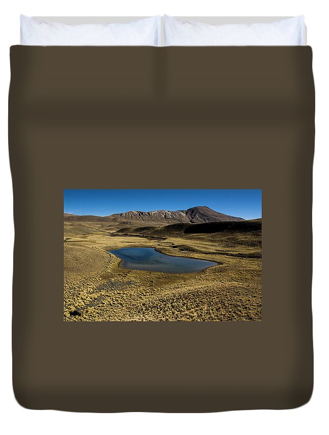 Tranquility Duvet Cover featuring the photograph Small Lagoon In Condoriri National Park by © Santiago Urquijo