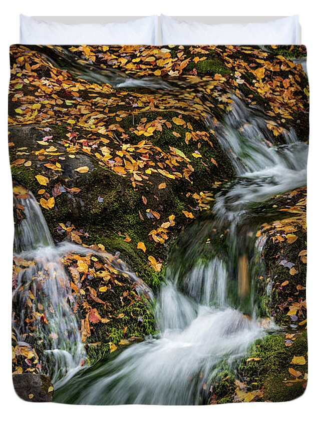 2000-2019 Complete Portfolio Duvet Cover featuring the photograph Smokey Mountain Falls by Doug Sturgess