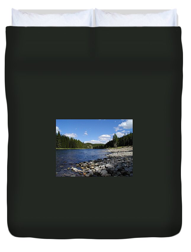 Cool Attitude Duvet Cover featuring the photograph Snake River With The Forest On A Clear by Drflet