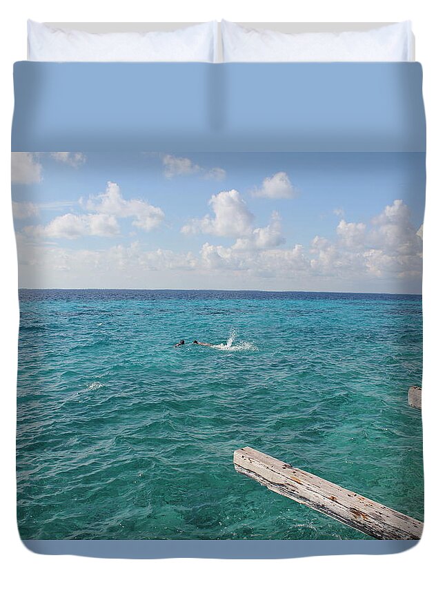 Tropical Vacation Duvet Cover featuring the photograph Snorkeling by Ruth Kamenev