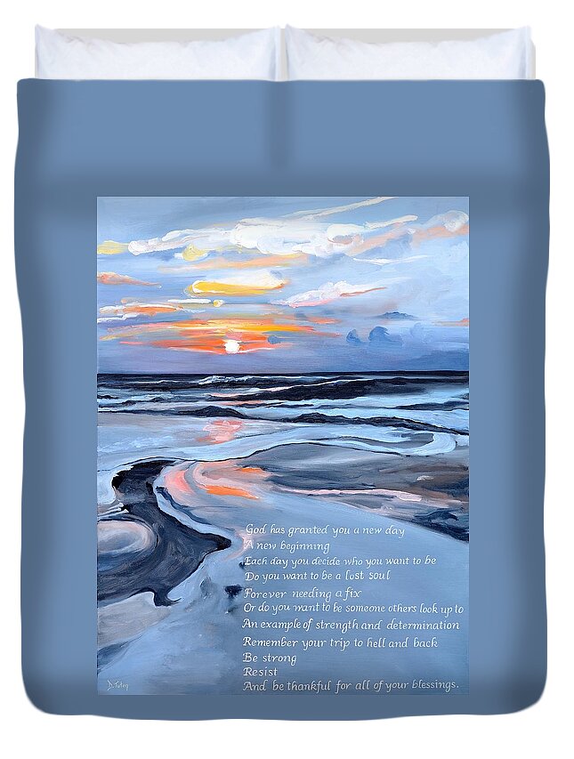 Recovery Duvet Cover featuring the painting Sobriety Encouragement Painting by Donna Tuten
