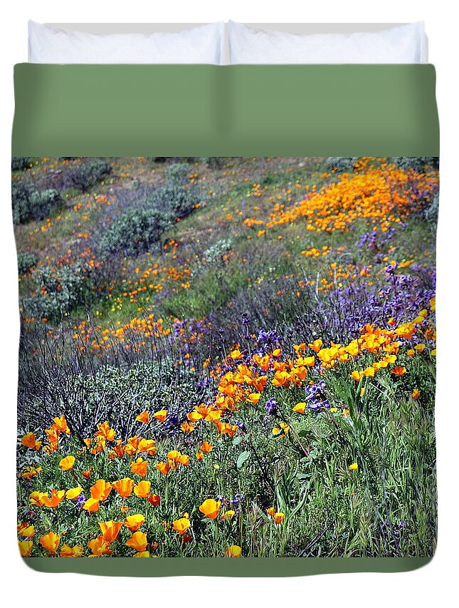 Wildflowers Duvet Cover featuring the photograph SoCal SuperBloom 3 Photograph by Kimberly Walker