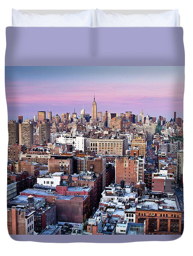 Tranquility Duvet Cover featuring the photograph Soho And Midtown Under Dusk by Ryan D. Budhu