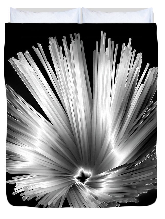 Black & White Duvet Cover featuring the photograph Solarized Spaghetti by Frederic A Reinecke