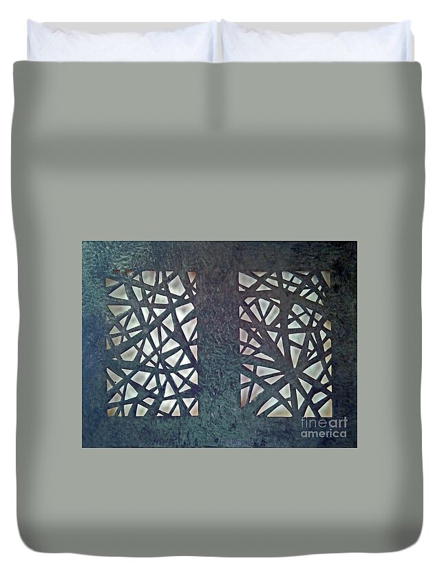 Patterns Duvet Cover featuring the mixed media Somewhere in the Confustion by Phyllis Howard