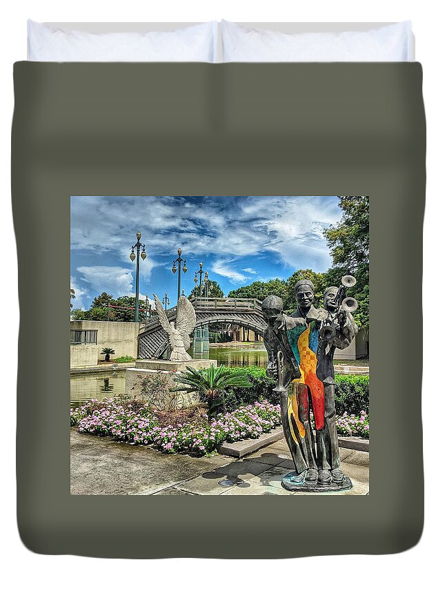 New Orleans Duvet Cover featuring the photograph Sounds of NOLA by Portia Olaughlin
