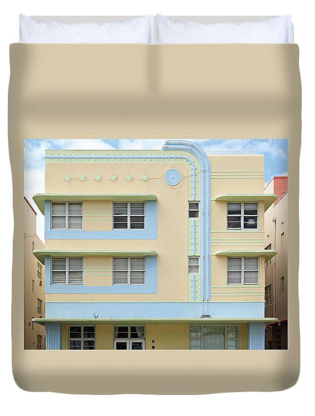 Built Structure Duvet Cover featuring the photograph South Beach Architecture by S. Greg Panosian