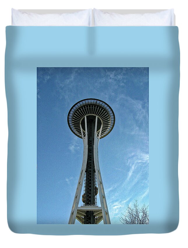 Seattle Duvet Cover featuring the photograph Space Needle, Seattle by Segura Shaw Photography