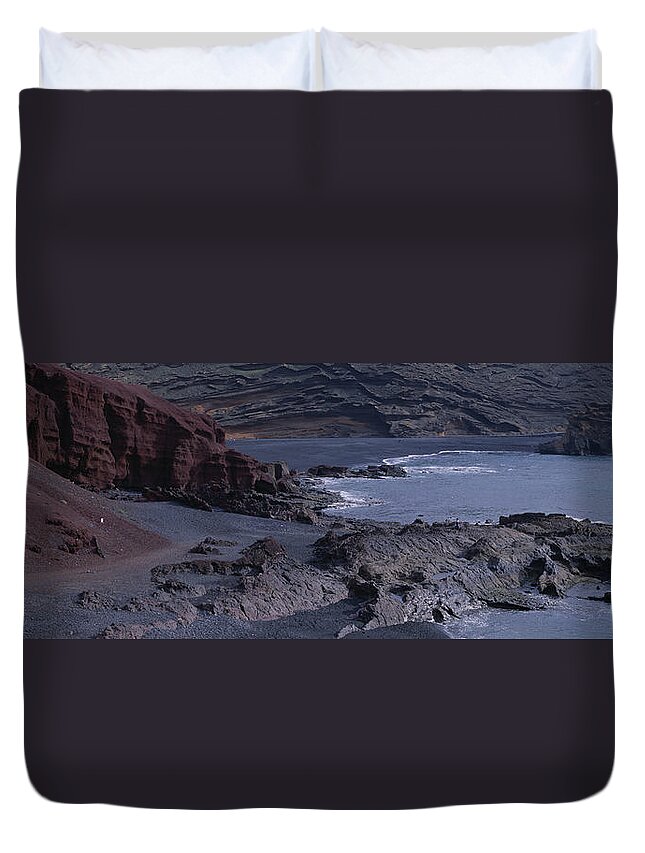 Timanfaya National Park Duvet Cover featuring the photograph Spain, Canary Islands, Lanzarote by Martial Colomb