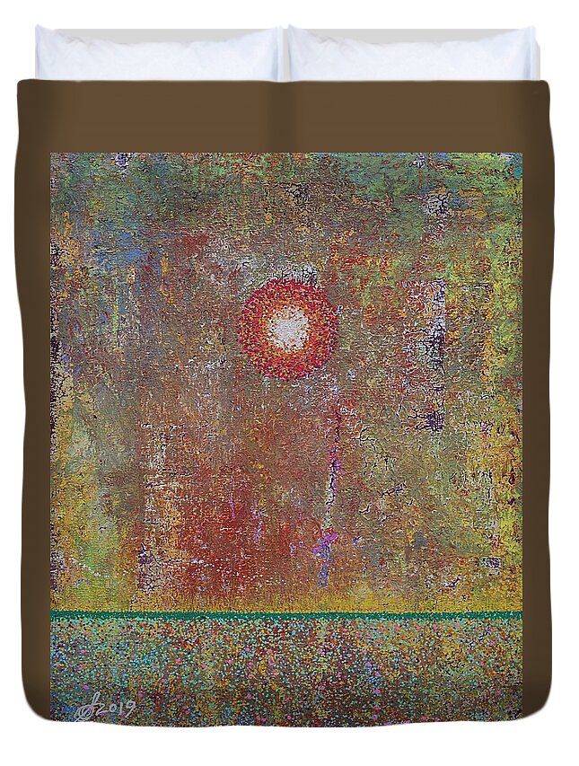 Marsh Duvet Cover featuring the painting Sparkling Marsh original painting by Sol Luckman