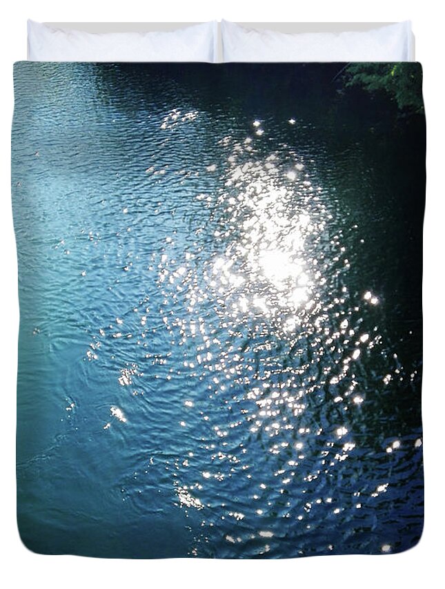 River Duvet Cover featuring the photograph Sparkling River by Mimulux Patricia No