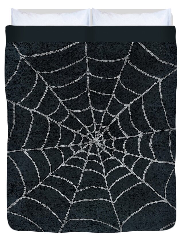 Spider Duvet Cover featuring the mixed media Spider Web by Elizabeth Medley