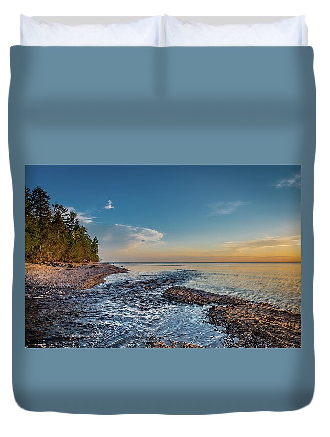 Hurricane River Duvet Cover featuring the photograph Spring at Hurricane River by Gary McCormick