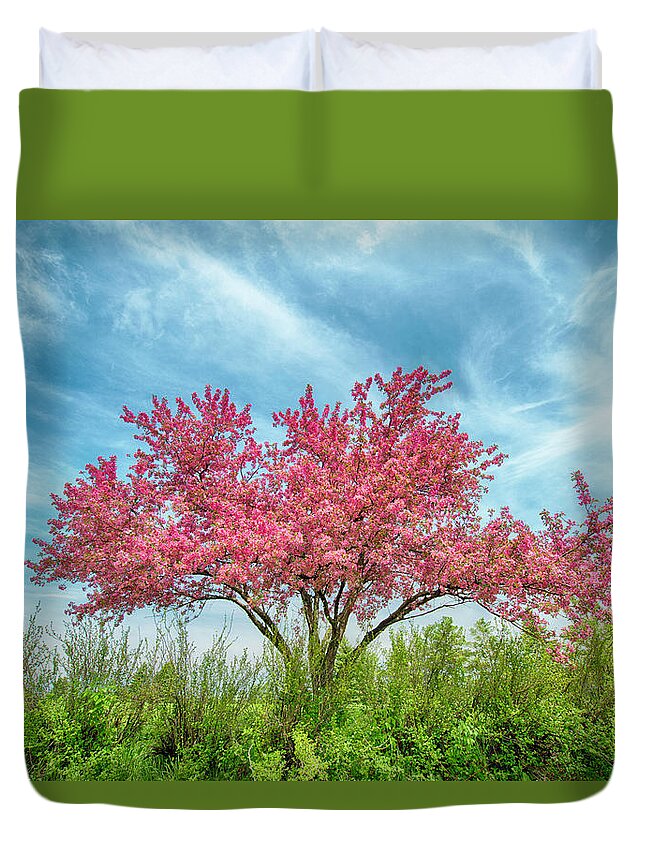 Tree Duvet Cover featuring the photograph Pink by Denise LeBleu