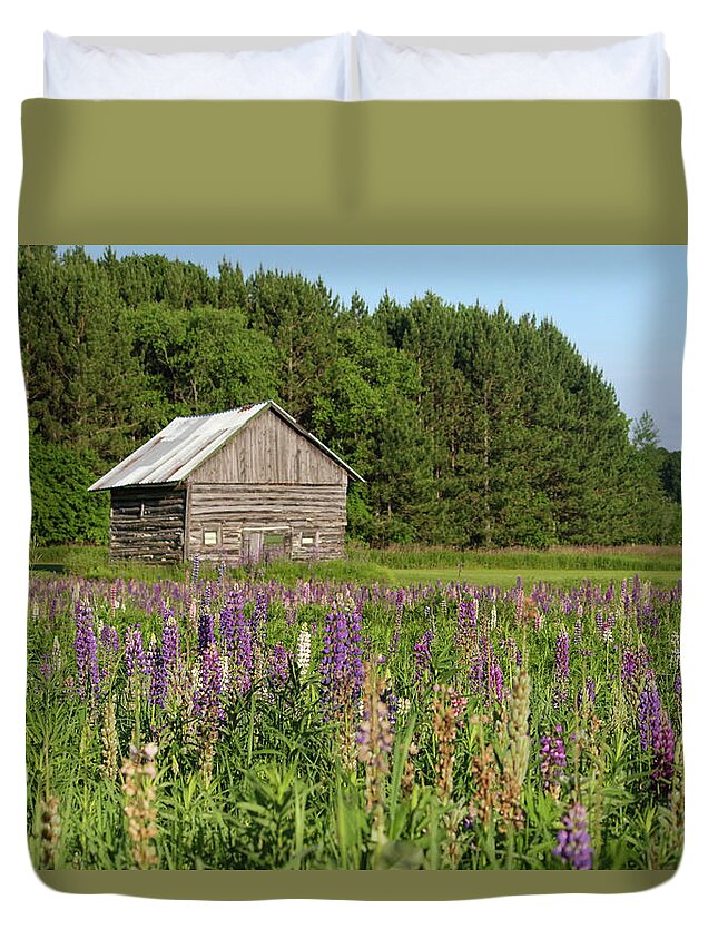 Lupine Duvet Cover featuring the photograph Spring Lupine Farm 29 by Brook Burling