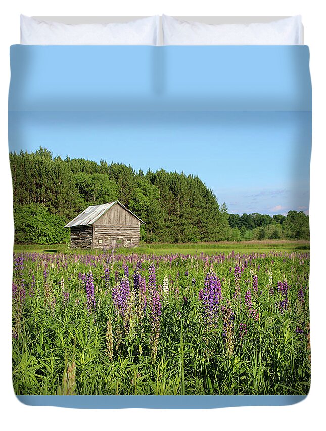 Lupine Duvet Cover featuring the photograph Spring Lupine Farm 32 by Brook Burling