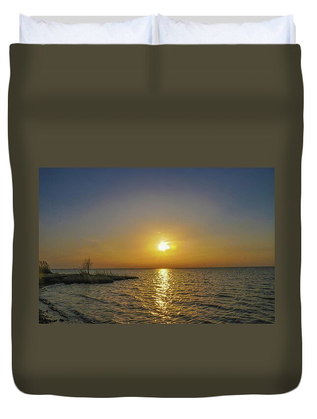 Spring Duvet Cover featuring the photograph Spring Sunrise on the Chesapeake Bay - St Michaels Maryland by Bill Cannon