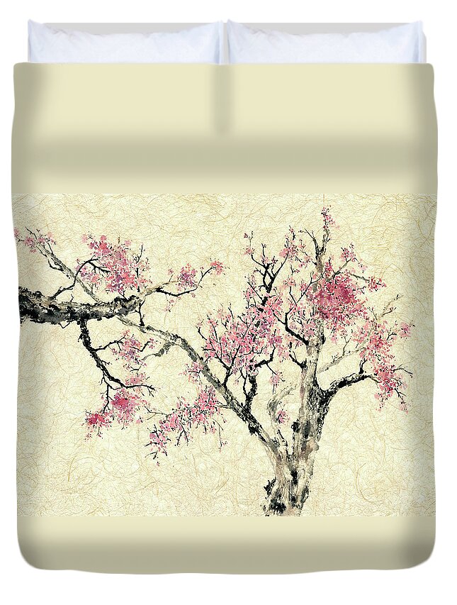 Botanical Duvet Cover featuring the painting Springtime by Nan Rae