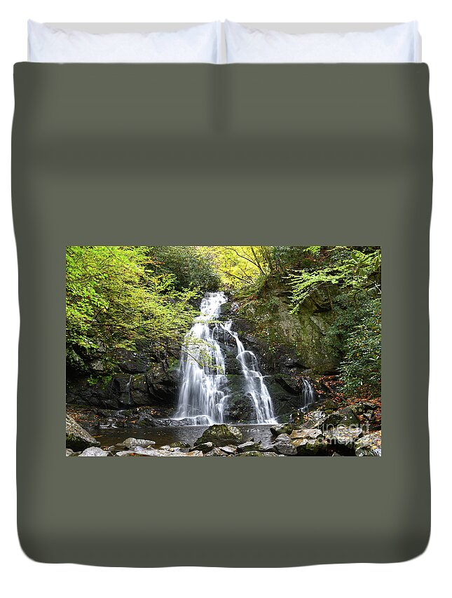 Spruce Flats Falls Duvet Cover featuring the photograph Spruce Flats Falls 5 by Phil Perkins