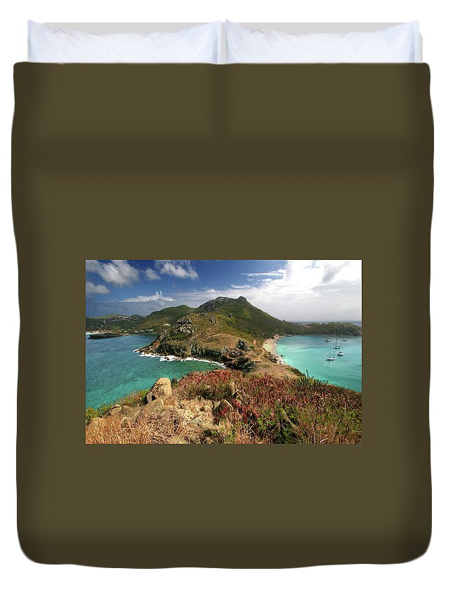 Tranquility Duvet Cover featuring the photograph St Barths Isthmus by Photo ©tan Yilmaz