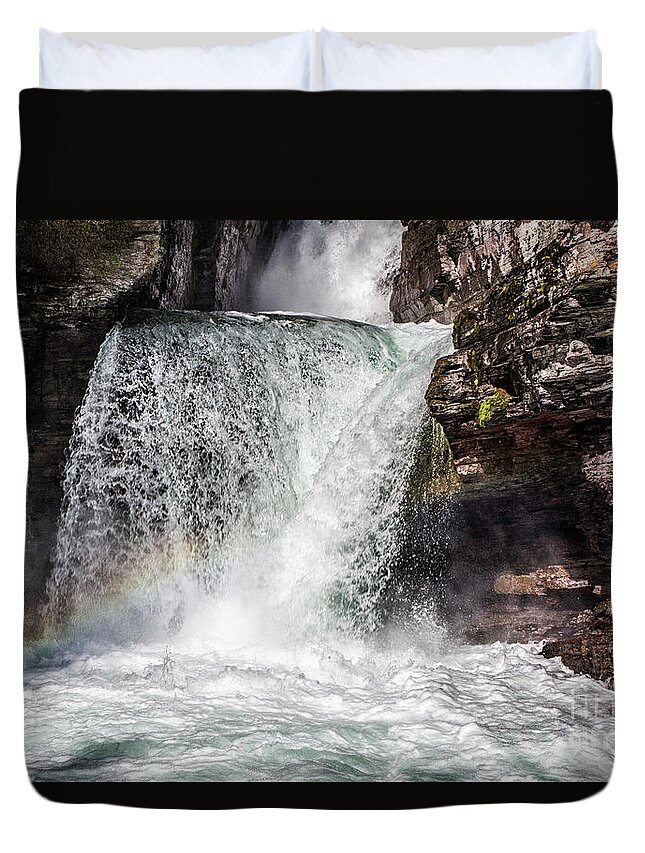 Waterfalls Duvet Cover featuring the photograph St. Mary Falls by Kathy McClure