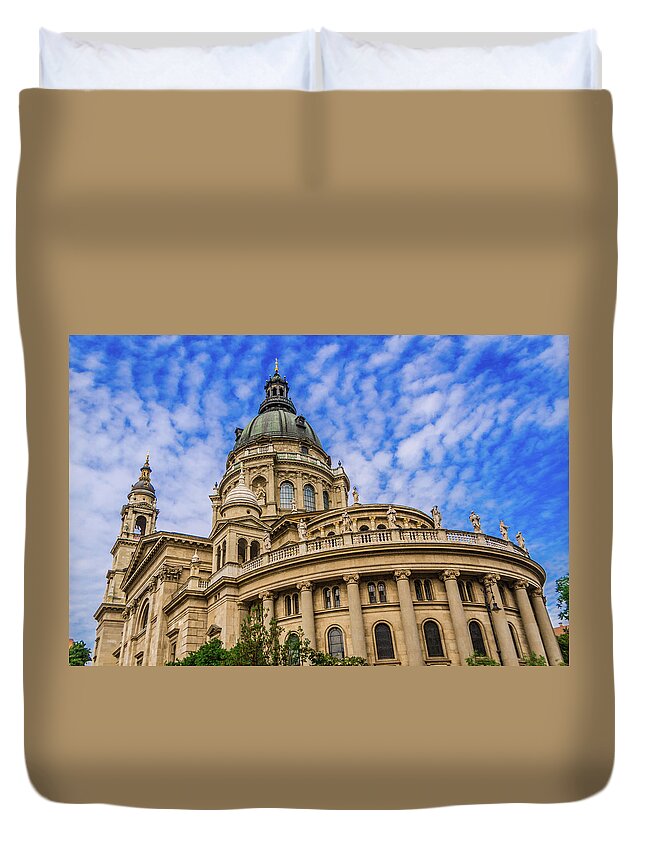 St. Stephen's Basilica Duvet Cover featuring the photograph St. Stephen's Basilica - Budapest by Tito Slack