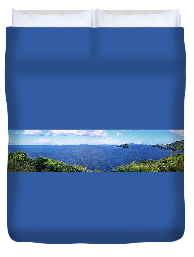  Duvet Cover featuring the photograph St. Thomas Northside Ocean View by Climate Change VI - Sales