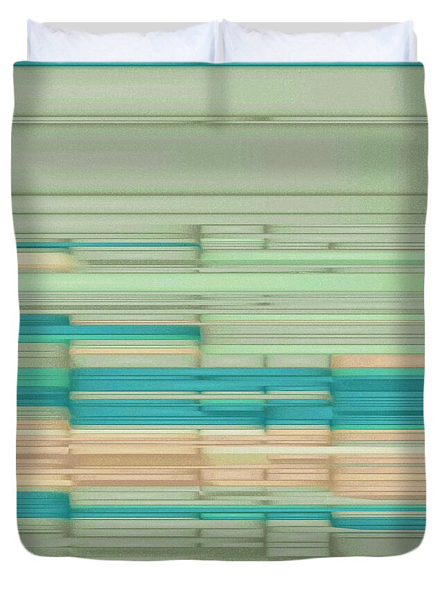 Art Duvet Cover featuring the digital art Stacked Sheets by David Hansen