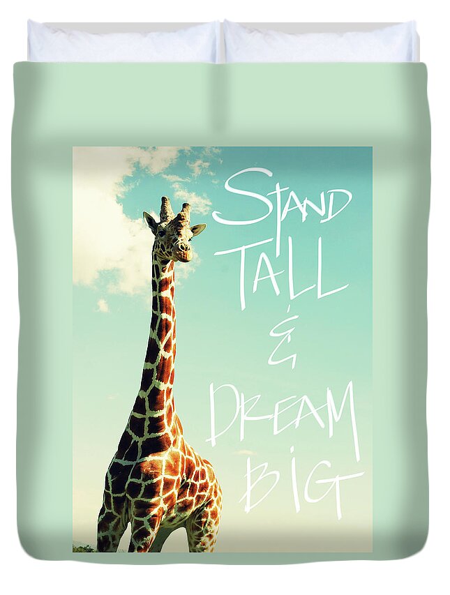 Stand Duvet Cover featuring the painting Stand Tall And Dream Big by Susan Bryant
