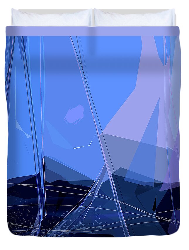 Abstract Duvet Cover featuring the digital art Starboard by Gina Harrison