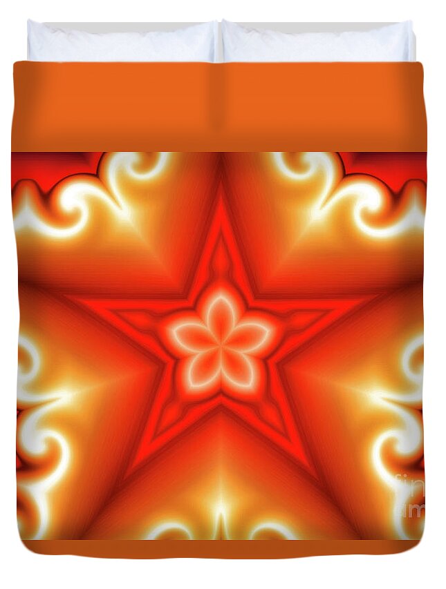 Star Duvet Cover featuring the digital art Starflower by Bill King