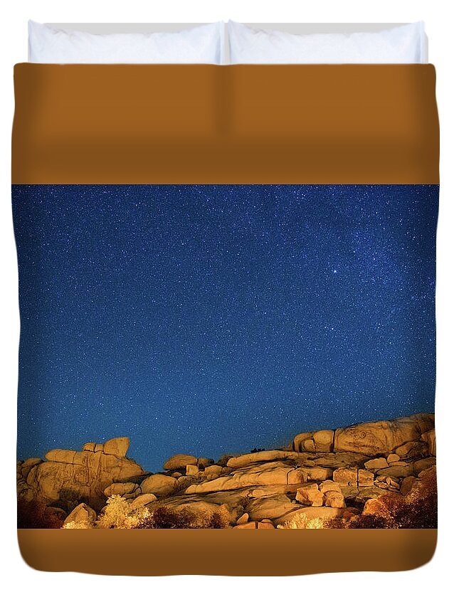 Hidden Valley Campground Duvet Cover featuring the photograph Stars and rocks by Kunal Mehra