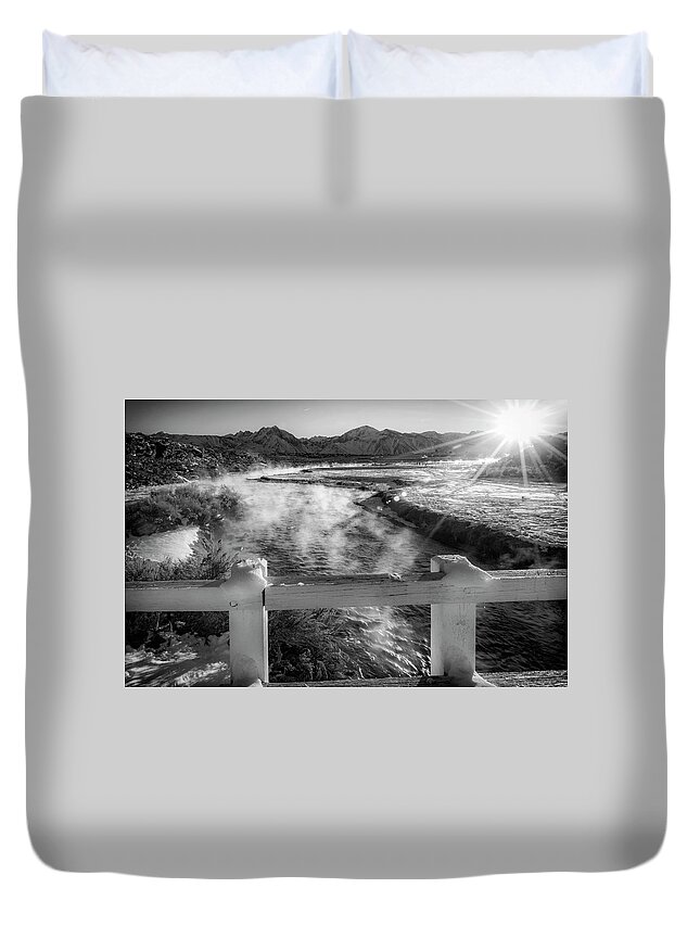 River Duvet Cover featuring the photograph Steam by Cat Connor