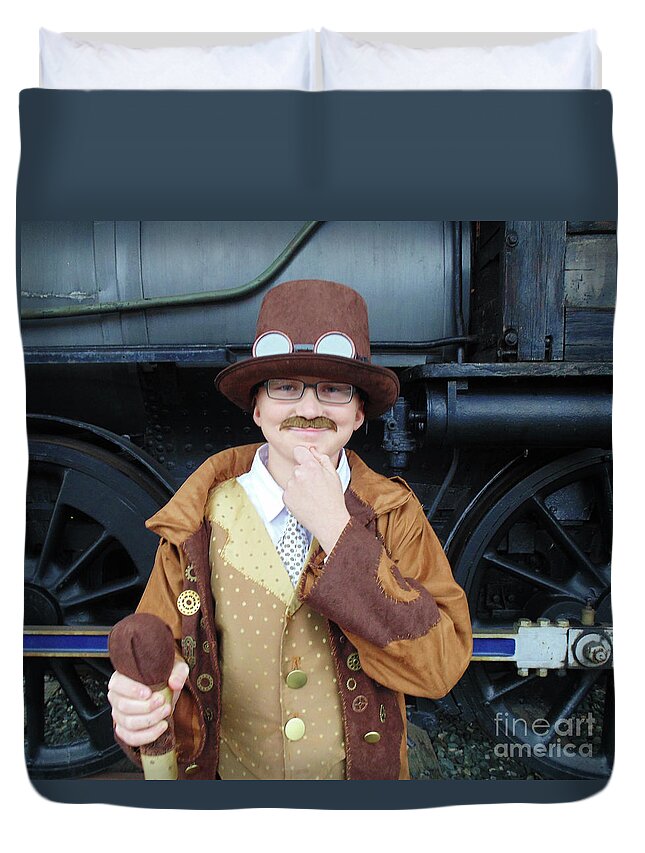 Halloween Duvet Cover featuring the photograph Steampunk Gentleman Costume 3 by Amy E Fraser