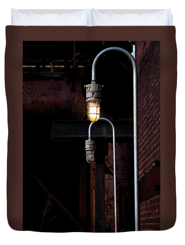 Bethlehem Steel Duvet Cover featuring the photograph Steel City Lights by Michael Dorn