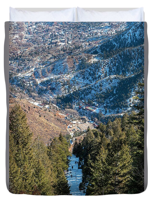 Incline Duvet Cover featuring the photograph Steep Manitou Incline in Winter by Steven Krull
