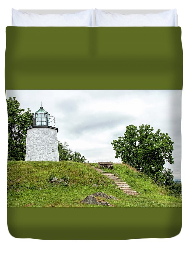 Stony Point Lighthouse Duvet Cover featuring the photograph Stony Point Lighthouse by Kristia Adams