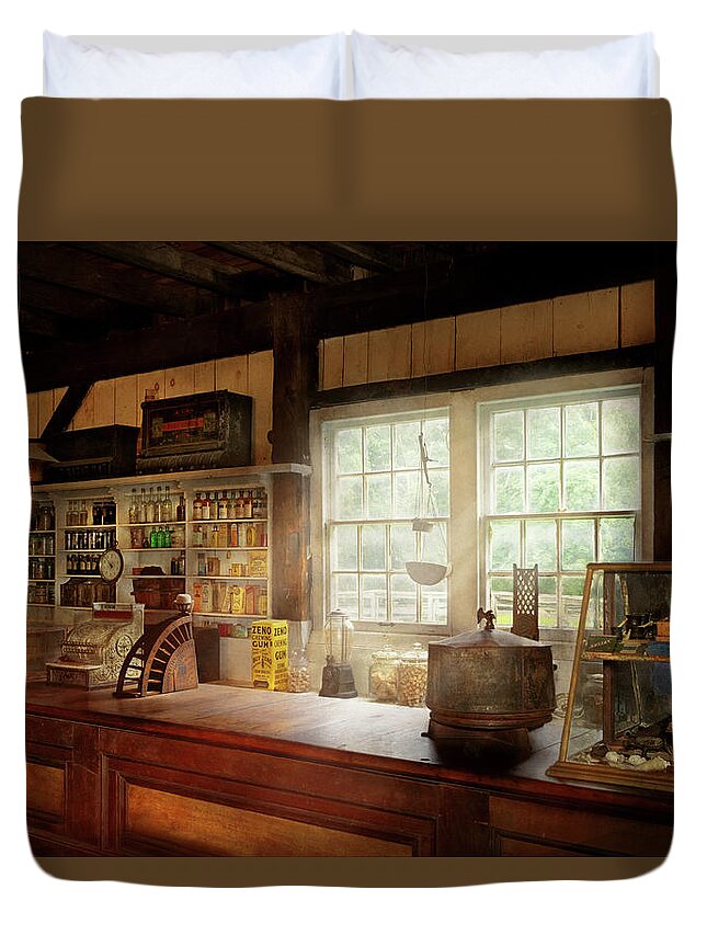 Store Duvet Cover featuring the photograph Store - The country store by Mike Savad