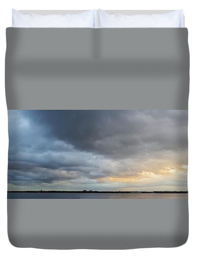 Panoramic Duvet Cover featuring the photograph Stormy Sky by Nikitje