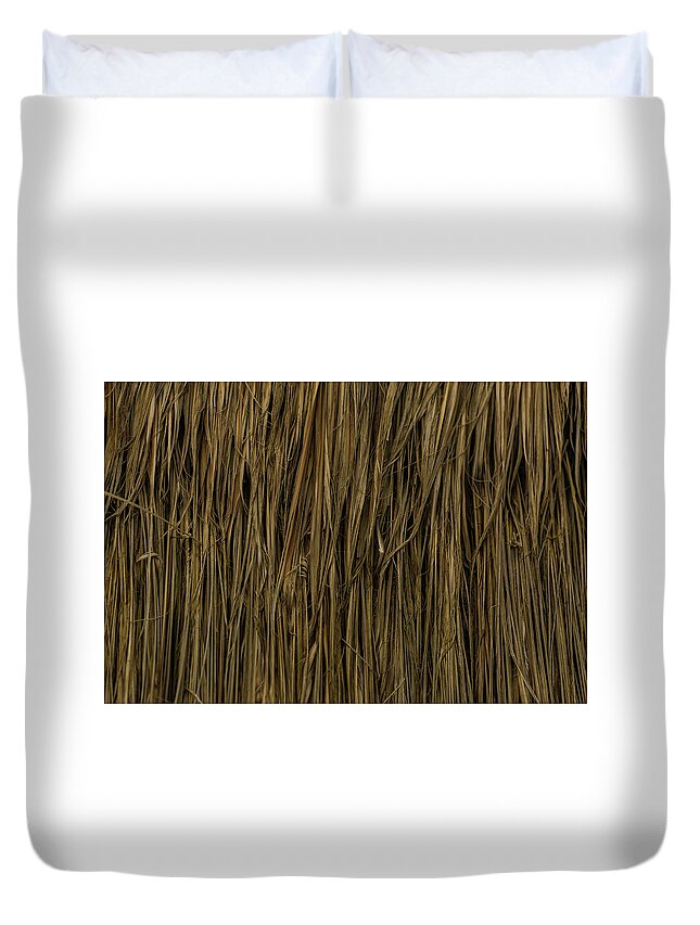 Tulum Duvet Cover featuring the photograph Straw texture by Julieta Belmont