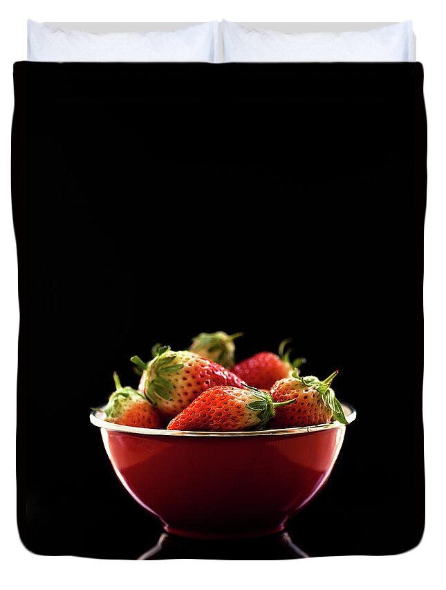 Heap Duvet Cover featuring the photograph Strawberry by Feryersan