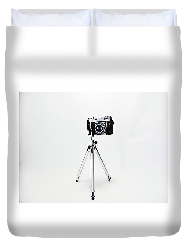Studio Duvet Cover featuring the photograph STUDIO. KODAK Retina 2. by Lachlan Main