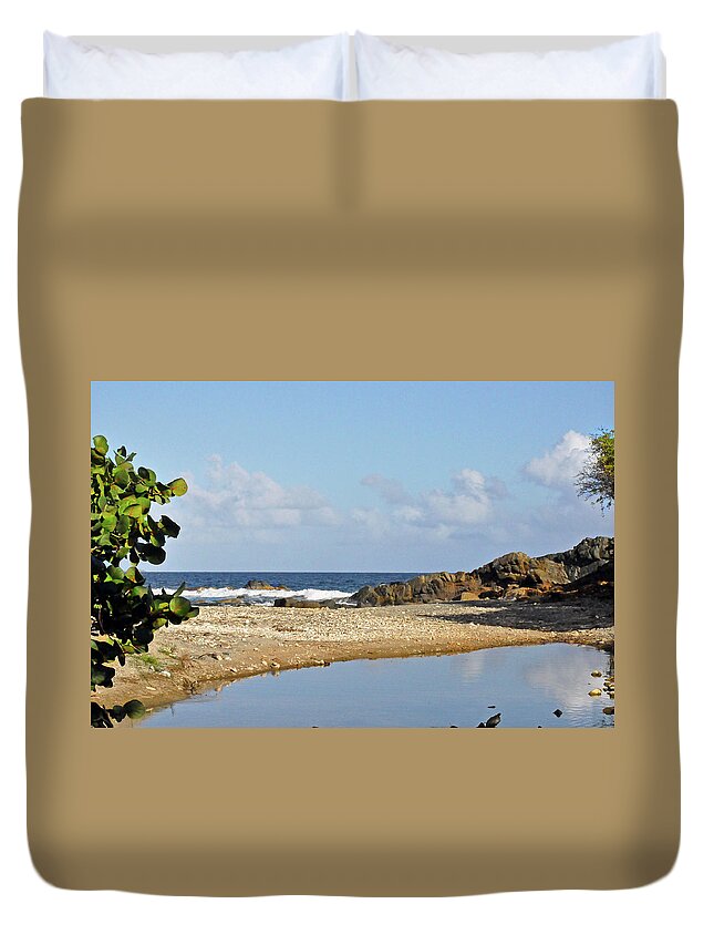 Beach Duvet Cover featuring the photograph Stumpy Bay Beach by Climate Change VI - Sales