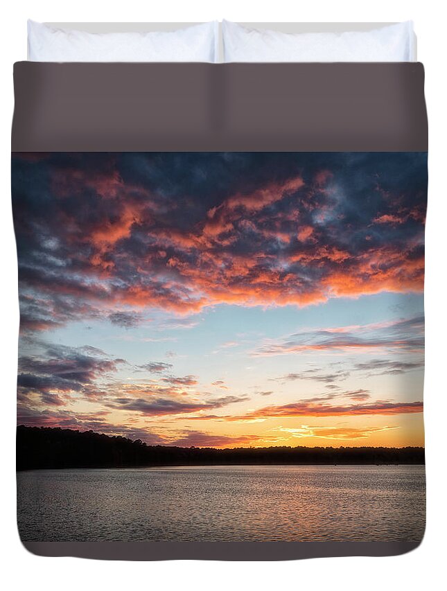 Landscape Duvet Cover featuring the photograph Stumpy Lake Sunset by Russell Pugh