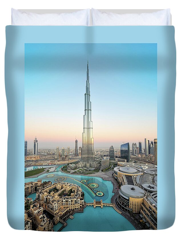 Dawn Duvet Cover featuring the photograph Stunning Dubai by Dblight