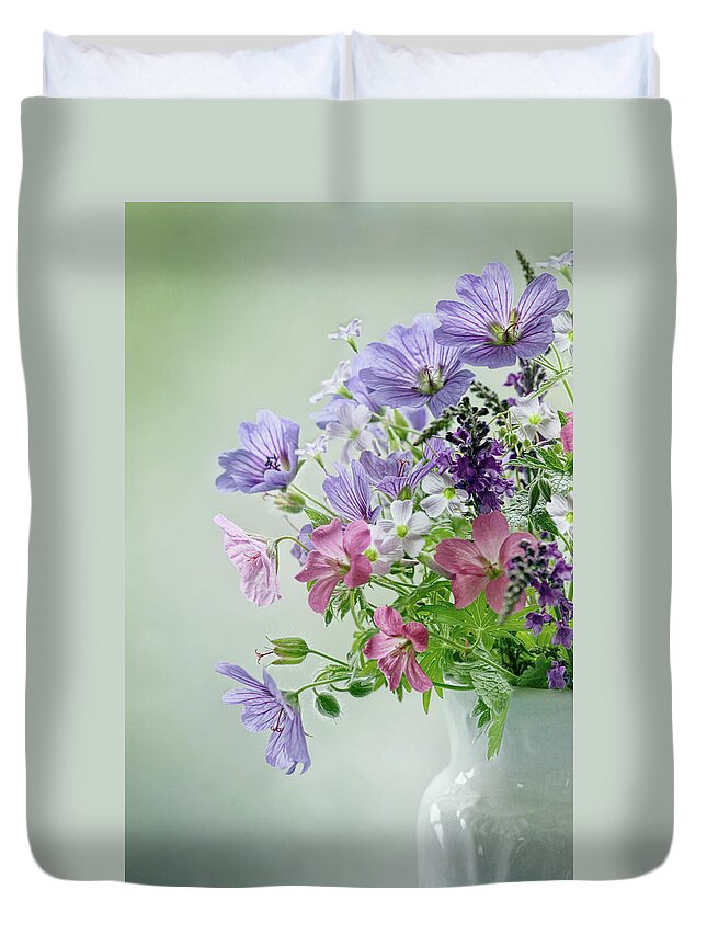 Cambridgeshire Duvet Cover featuring the photograph Summer Bouquet by Mandy Disher Photography