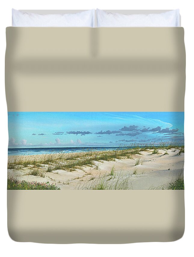 Summer Breeze Florida Landscape Painting Duvet Cover featuring the painting Summer Breeze by Mike Brown